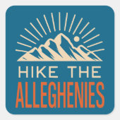 Hike The Allegheny Mountains Sunburst スクエアシール (正面)