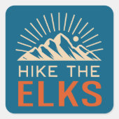 Hike The Elk Mountains Sunburst スクエアシール (正面)