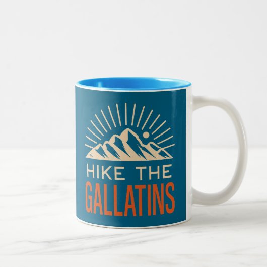 Hike The Gallatin Mountains Sunburst ツートーンマグカップ (右)