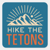 Hike The Tetons Sunburst スクエアシール (正面)