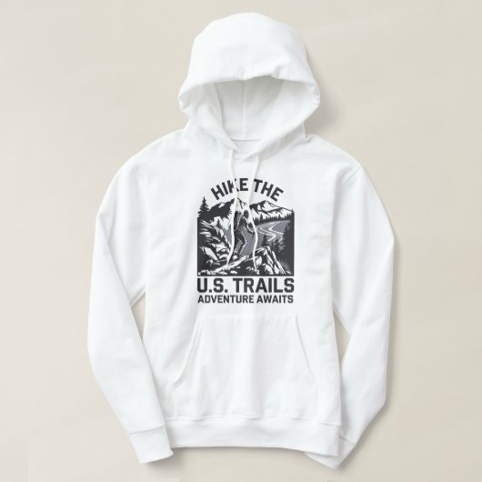 Hike the U.S. Trails Adventure Awaits Graphic パーカ (デザイン正面)