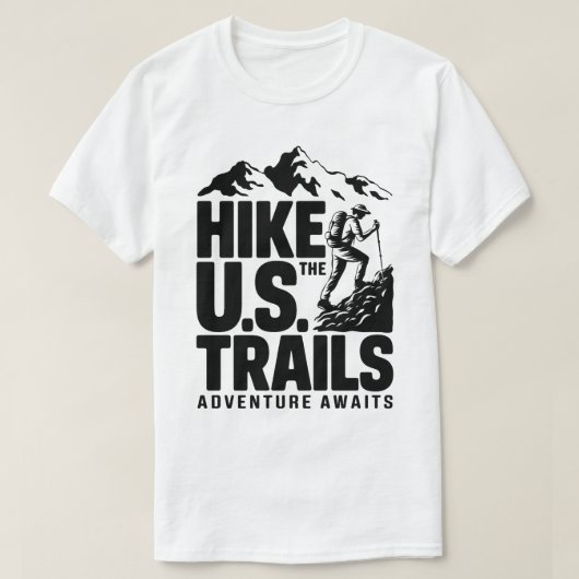 Hike the U.S. Trails Mountain Adventure Graphic Tシャツ (デザイン正面)