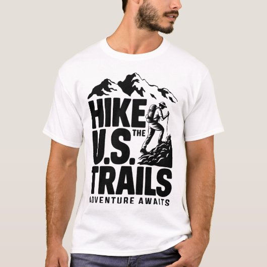 Hike the U.S. Trails Mountain Adventure Graphic Tシャツ (正面)