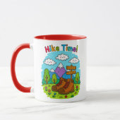 Hike Time Kids Crayon Adventure Art マグカップ (左)