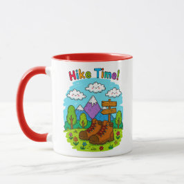 Hike Time Kids Crayon Adventure Art マグカップ