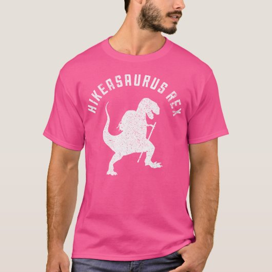 Hikeasaurusレックスおもしろい恐竜Tレックスハイキング Tシャツ (正面)