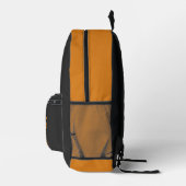 Hiker camping humor black orange プリントバックパック (右)