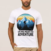 Hiker Silhouette Mountain Adventure Design Tシャツ (正面)