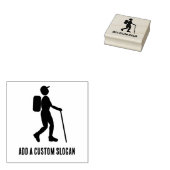 Hiker with Backpack：任意のスローガントレッキングテーマの追加 ラバースタンプ (押印)