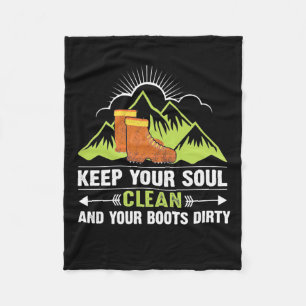 Hiking 保 Your Soul Clean フリースブランケット