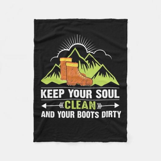 Hiking 保 Your Soul Clean フリースブランケット (正面)