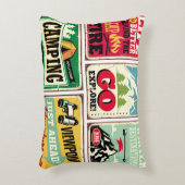 Hiking and camping retro signs collection. Outdoor アクセントクッション (正面(垂直))
