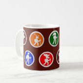 Hiking Animal Trail Markers コーヒーマグカップ (正面左)