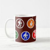 Hiking Animal Trail Markers コーヒーマグカップ (左)