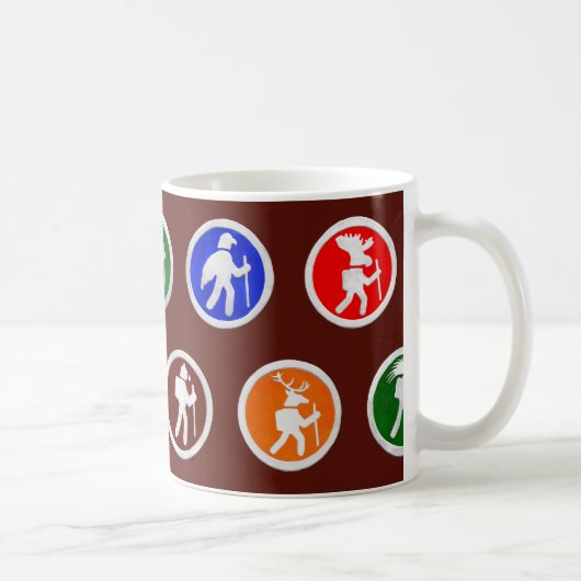 Hiking Animal Trail Markers コーヒーマグカップ (右)