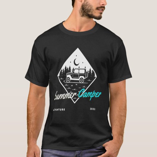 Hiking Camping Graphic Summer Camper hippie Vibes Tシャツ (正面)