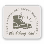 Hiking dad funny hiker father vintage green シール (正面)