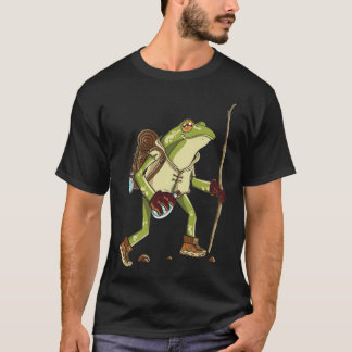 Hiking Frog Animal t  Tシャツ