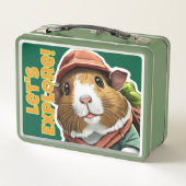 Hiking Guinea Pig Explorer Adventurer, Outdoors メタルランチボックス (裏面)