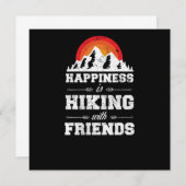 Hiking Happiness Is Hiking With Friends Retro Vint 招待状 (正面/裏面)