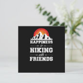 Hiking Happiness Is Hiking With Friends Retro Vint 招待状 (スタンド正面)