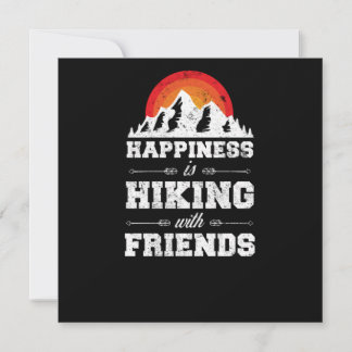 Hiking Happiness Is Hiking With Friends Retro Vint 招待状