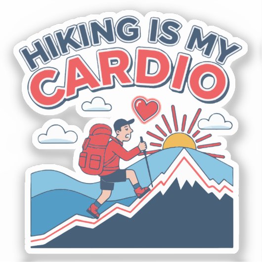 Hiking Is My Cardio シール (正面)