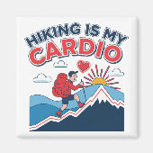Hiking Is My Cardio マグネット (正面)