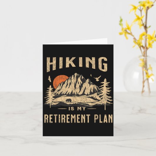 Hiking Is My Retirement Plan Funny Hiking  カード (黄色い花)