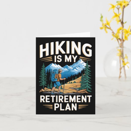 Hiking Is My Retirement Plan Outdoor Adventure  カード (黄色い花)