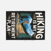 Hiking Is My Retirement Plan Outdoor Adventure  フリースブランケット (正面(横))
