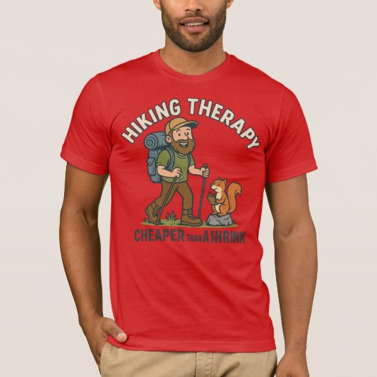 Hiking Is My Therapy – Funny Outdoor Adventure Tee Tシャツ (正面)