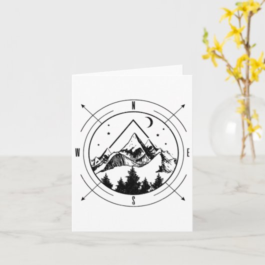 Hiking Mountains Nature Camping Comp Outdoor Hiker カード (黄色い花)