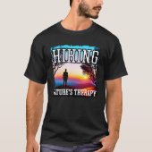 Hiking nature s therapy sunset hiking tシャツ (正面)