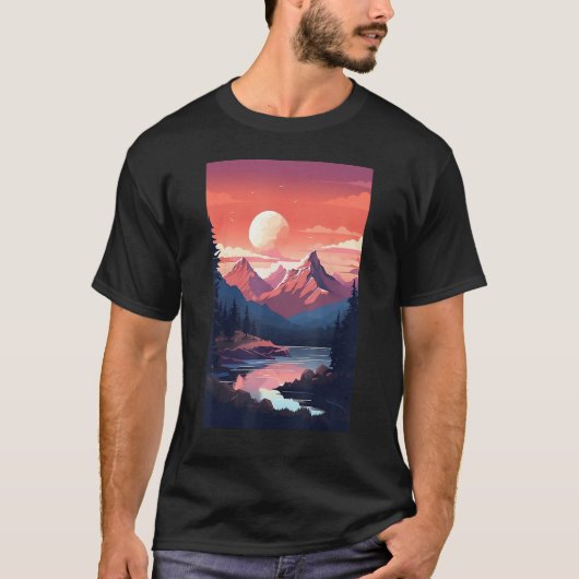 Hiking outdoor mountain tシャツ (正面)