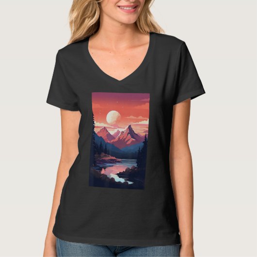 Hiking outdoor mountain tシャツ (正面)