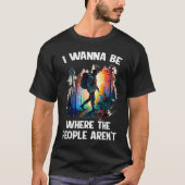 Hiking pilgers no people peace alone walking tシャツ (正面)