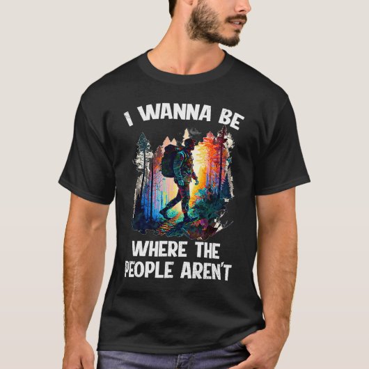 Hiking pilgers no people peace alone walking tシャツ (正面)