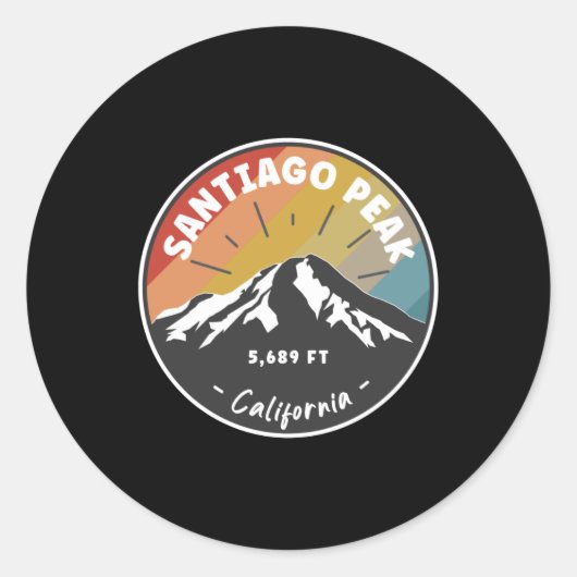 Hiking Santiago Peak California ラウンドシール (正面)
