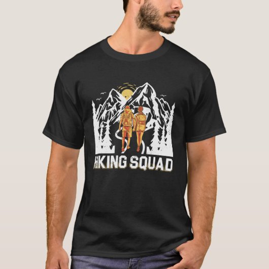 Hiking Squad Camping Hiking Team Outdoor Activity  Tシャツ (正面)