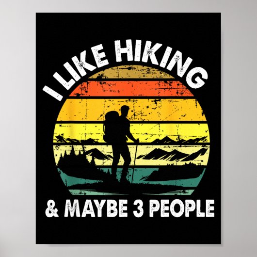 Hiking Tee For Men Women Outdoorsy Hiker Hiking ポスター (正面)