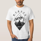 Hiking Wander Mountains Nature Camping Camper Hike Tシャツ (正面)