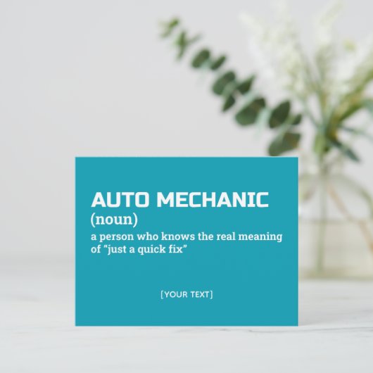 Hilarious Auto Mechanic Definition Postcard ポストカード (スタンド正面)