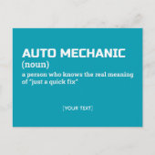 Hilarious Auto Mechanic Definition Postcard ポストカード (正面)