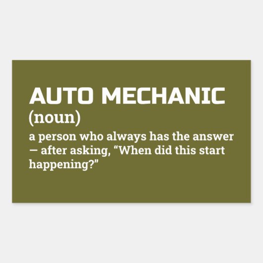 Hilarious Auto Mechanic Definition Sticker 長方形シール (正面)