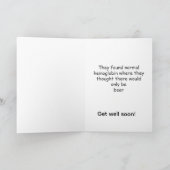 Hilarious beer drinker get well wish カード (内部)
