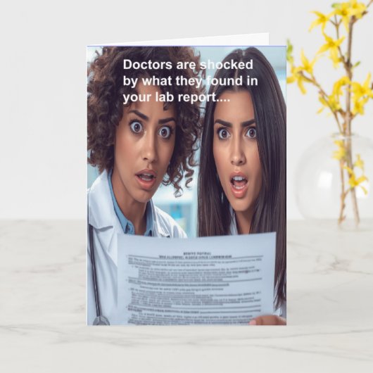 Hilarious beer drinker get well wish カード (黄色い花)