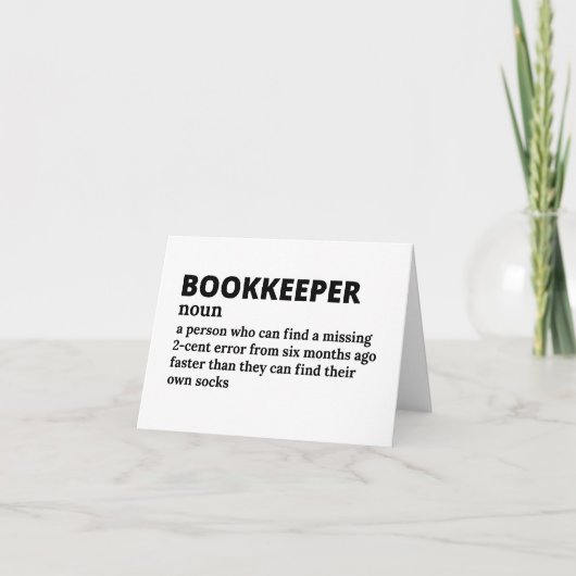 Hilarious Bookkeeping Definition Card サンキューカード (正面)