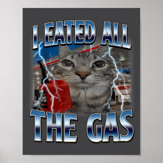 Hilarious Cat Eated Lover Cat Gas I All Silly Sayi ポスター