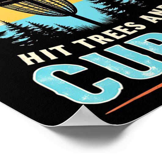 Hilarious Disc Golf - Retro Tree Hitting Humor  ポスター (角)